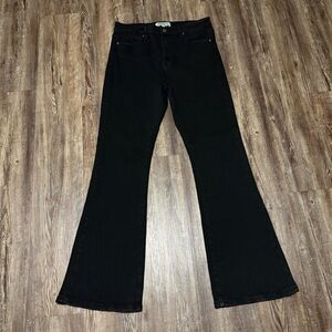 Rockin' C Flare Jeans Women's 31 Western Black High Rise Stretch Denim